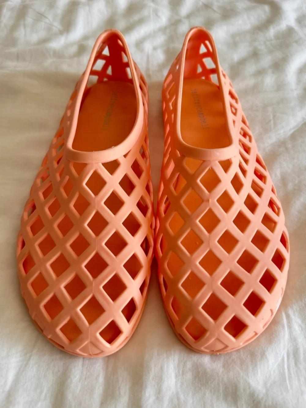 Jeffrey Campbell Jellz Jelly Flats Matte Peach/Coral Size 9 European Summer 90’s